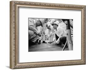 Founder of Honda, Soichura Honda Speaking to Engineers at Honda Plant, Tokyo, Japan, 1967-Takeyoshi Tanuma-Framed Photographic Print