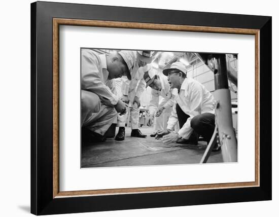 Founder of Honda, Soichura Honda Speaking to Engineers at Honda Plant, Tokyo, Japan, 1967-Takeyoshi Tanuma-Framed Photographic Print