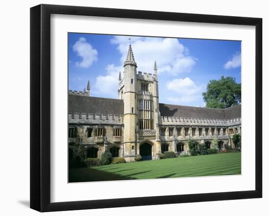 Founders Tower from Cloister Quadrangle, Magdalen College, Oxford, Oxfordshire, England-David Hunter-Framed Photographic Print