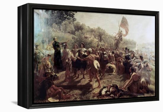 Founding of the Colony of Maryland-Emanuel Gottlieb Leutze-Framed Premier Image Canvas