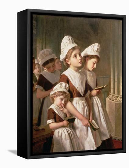 Foundling Girls at Prayer in the Chapel, C.1877-Sophie Anderson-Framed Premier Image Canvas