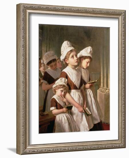 Foundling Girls at Prayer in the Chapel, C.1877-Sophie Anderson-Framed Giclee Print