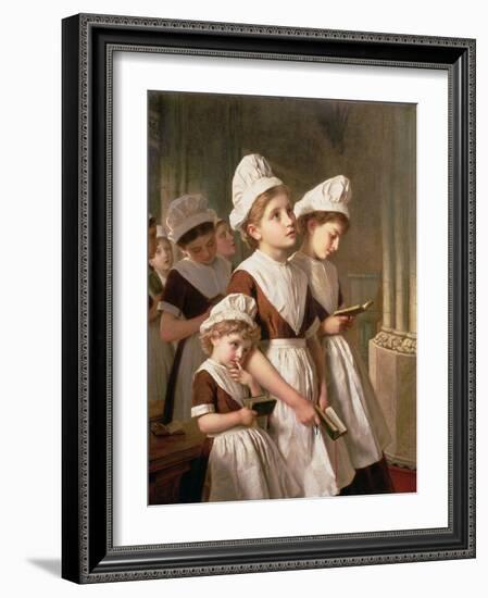 Foundling Girls at Prayer in the Chapel, C.1877-Sophie Anderson-Framed Giclee Print