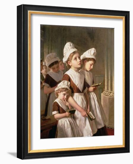 Foundling Girls at Prayer in the Chapel, C.1877-Sophie Anderson-Framed Giclee Print