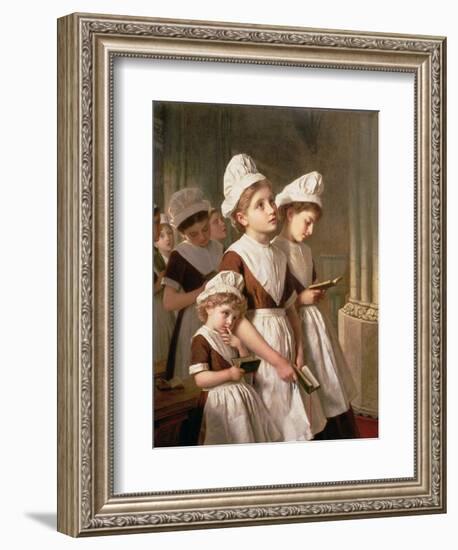 Foundling Girls at Prayer in the Chapel, C.1877-Sophie Anderson-Framed Giclee Print