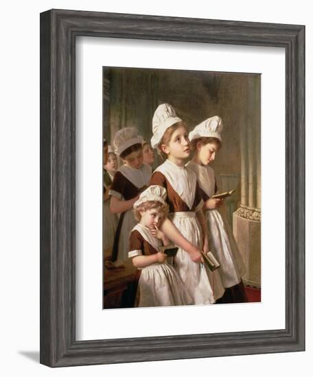 Foundling Girls at Prayer in the Chapel, C.1877-Sophie Anderson-Framed Giclee Print