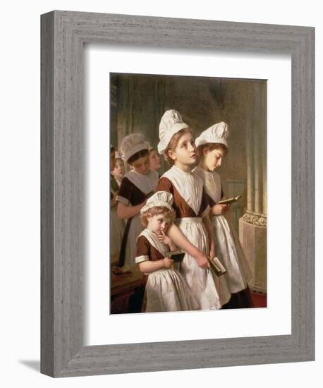 Foundling Girls at Prayer in the Chapel, C.1877-Sophie Anderson-Framed Giclee Print