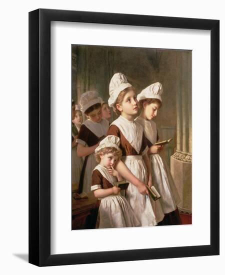 Foundling Girls at Prayer in the Chapel, C.1877-Sophie Anderson-Framed Giclee Print