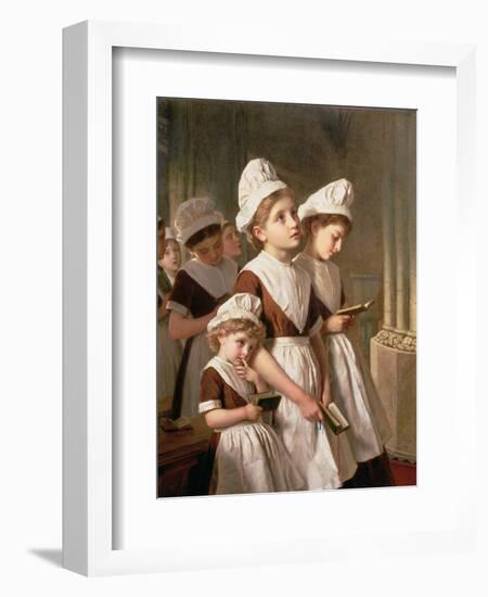 Foundling Girls at Prayer in the Chapel, C.1877-Sophie Anderson-Framed Giclee Print