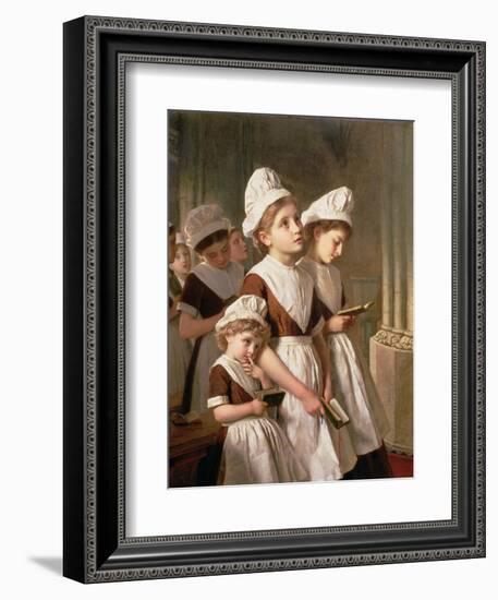 Foundling Girls at Prayer in the Chapel, C.1877-Sophie Anderson-Framed Giclee Print