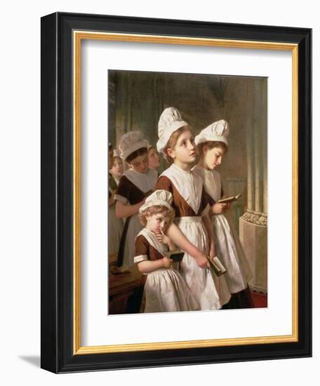 Foundling Girls at Prayer in the Chapel, C.1877-Sophie Anderson-Framed Giclee Print