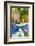 Fountain and Flowers in the Majorelle Gardens (Gardens of Yves Saint-Laurent)-Matthew Williams-Ellis-Framed Photographic Print