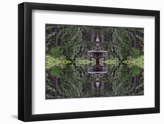 Fountain and in rhododendron garden, Shore Acres State Park, Coos Bay, Oregon-Adam Jones-Framed Photographic Print