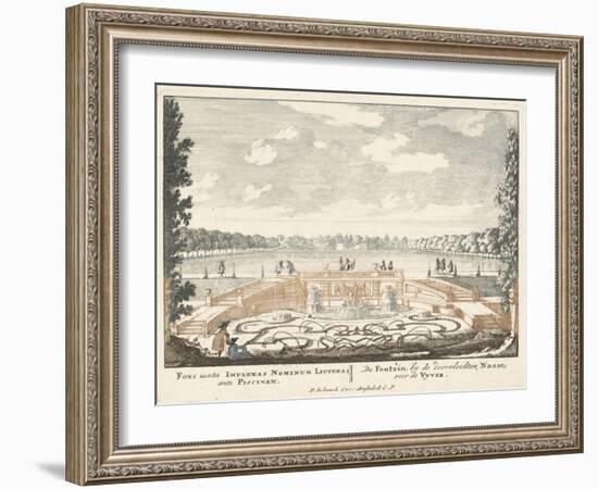 Fountain and large pond in the gardens of Het Loo Palace, 1694-97-Jan I van Call-Framed Giclee Print