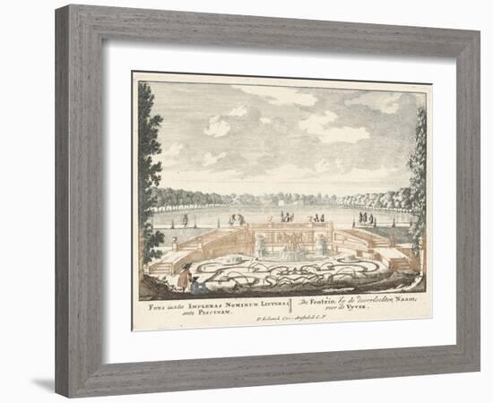 Fountain and large pond in the gardens of Het Loo Palace, 1694-97-Jan I van Call-Framed Giclee Print