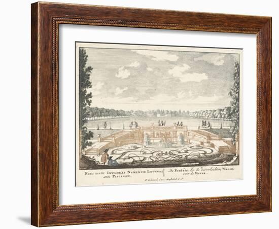 Fountain and large pond in the gardens of Het Loo Palace, 1694-97-Jan I van Call-Framed Giclee Print