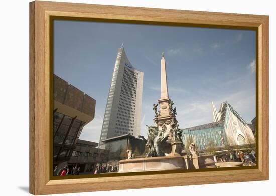 Fountain and Monument, Augustus Plaza, Leipzig, Germany-Dave Bartruff-Framed Premier Image Canvas