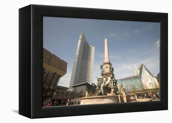 Fountain and Monument, Augustus Plaza, Leipzig, Germany-Dave Bartruff-Framed Premier Image Canvas