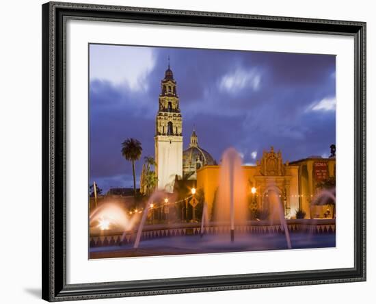 Fountain and Museum of Man in Balboa Park, San Diego, California--Framed Photographic Print