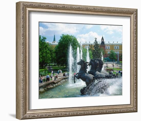 Fountain at Alexander Garden, Moscow, Russia-null-Framed Art Print