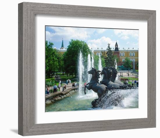 Fountain at Alexander Garden, Moscow, Russia-null-Framed Art Print