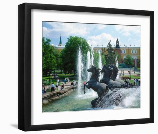 Fountain at Alexander Garden, Moscow, Russia-null-Framed Art Print