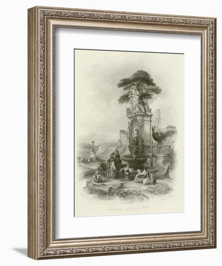 Fountain at Carnelo-William Leighton Leitch-Framed Giclee Print