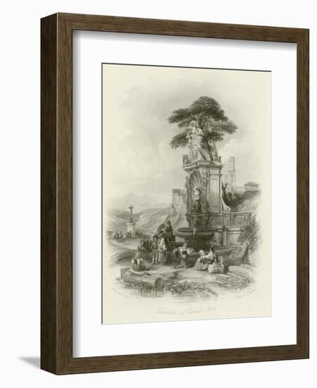 Fountain at Carnelo-William Leighton Leitch-Framed Giclee Print
