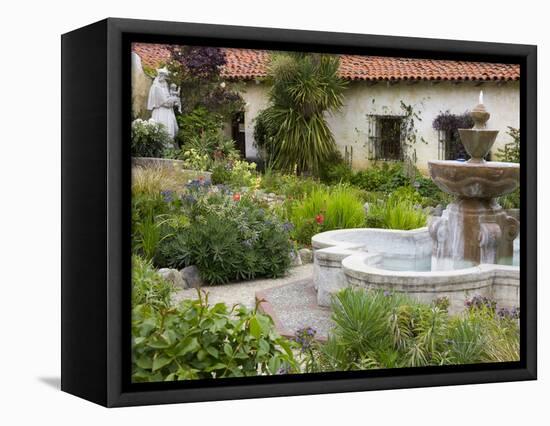 Fountain at Mission San Carlos Borromeo, Carmel-By-The-Sea, Monterey County, California, United Sta-Richard Cummins-Framed Premier Image Canvas