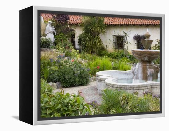 Fountain at Mission San Carlos Borromeo, Carmel-By-The-Sea, Monterey County, California, United Sta-Richard Cummins-Framed Premier Image Canvas