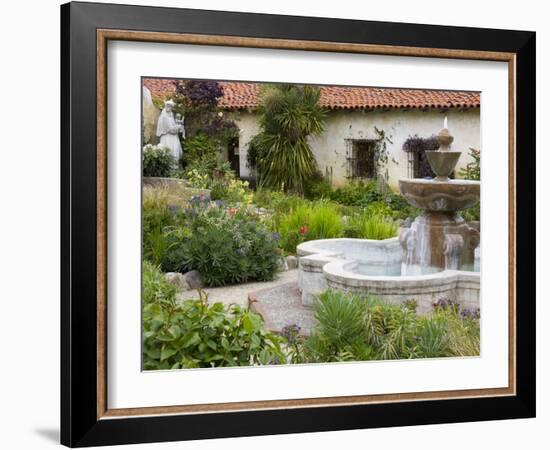 Fountain at Mission San Carlos Borromeo, Carmel-By-The-Sea, Monterey County, California, United Sta-Richard Cummins-Framed Photographic Print