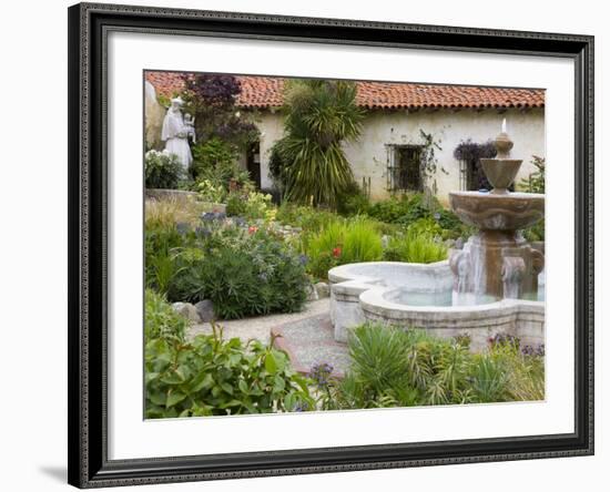 Fountain at Mission San Carlos Borromeo, Carmel-By-The-Sea, Monterey County, California, United Sta-Richard Cummins-Framed Photographic Print