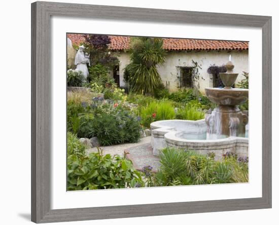 Fountain at Mission San Carlos Borromeo, Carmel-By-The-Sea, Monterey County, California, United Sta-Richard Cummins-Framed Photographic Print