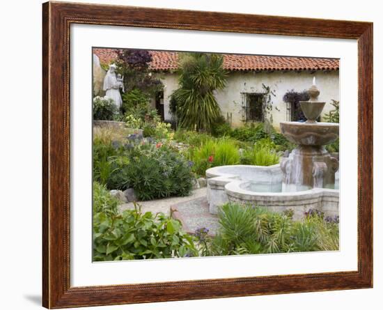 Fountain at Mission San Carlos Borromeo, Carmel-By-The-Sea, Monterey County, California, United Sta-Richard Cummins-Framed Photographic Print