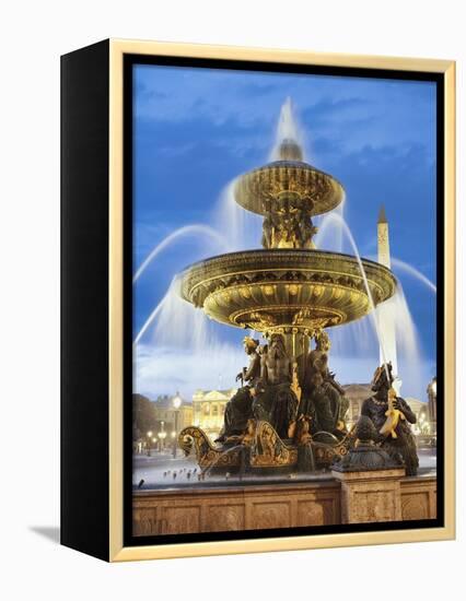 Fountain at The Place de la Concorde-Rudy Sulgan-Framed Premier Image Canvas