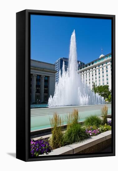 Fountain at the Temple Square, Salt Lake City, Utah, USA-null-Framed Stretched Canvas