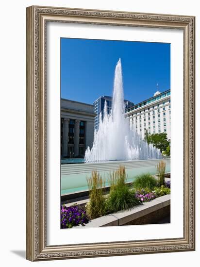 Fountain at the Temple Square, Salt Lake City, Utah, USA-null-Framed Photographic Print