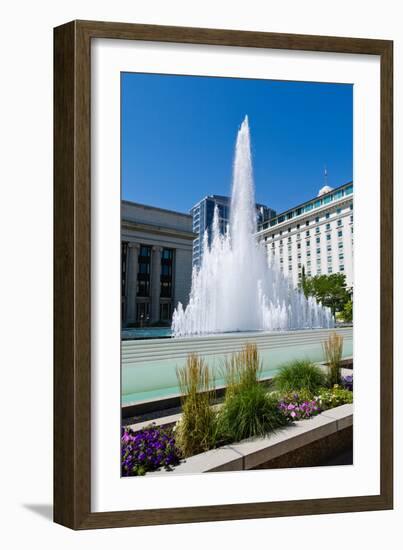 Fountain at the Temple Square, Salt Lake City, Utah, USA-null-Framed Photographic Print