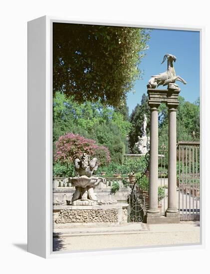 Fountain, Boboli Gardens, Florence-null-Framed Premier Image Canvas