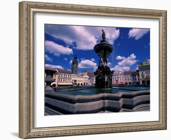 Fountain, Ceske Budejovice, Czech Republic-David Herbig-Framed Photographic Print