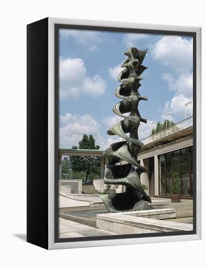 Fountain, Courtyard of the Shell Centre, London-Peter Thompson-Framed Premier Image Canvas