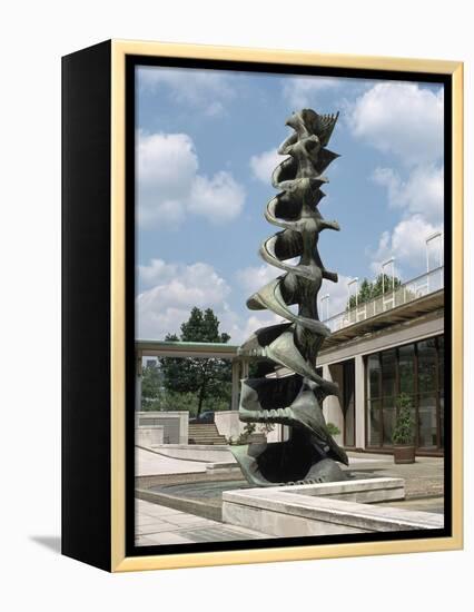 Fountain, Courtyard of the Shell Centre, London-Peter Thompson-Framed Premier Image Canvas