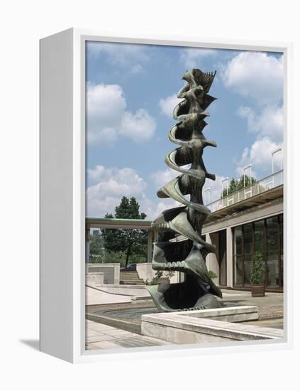 Fountain, Courtyard of the Shell Centre, London-Peter Thompson-Framed Premier Image Canvas