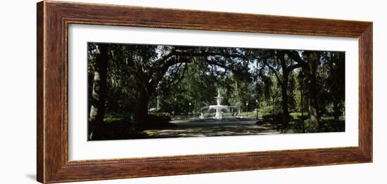 Fountain in a Park, Forsyth Park, Savannah, Chatham County, Georgia, USA-null-Framed Photographic Print