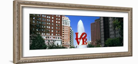 Fountain in a park, Love Park, Philadelphia, Pennsylvania, USA-null-Framed Photographic Print