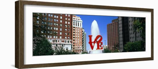 Fountain in a park, Love Park, Philadelphia, Pennsylvania, USA-null-Framed Photographic Print