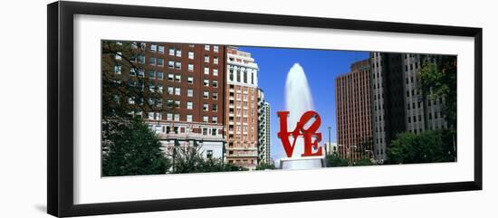 Fountain in a park, Love Park, Philadelphia, Pennsylvania, USA-null-Framed Photographic Print