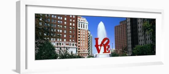 Fountain in a park, Love Park, Philadelphia, Pennsylvania, USA-null-Framed Photographic Print