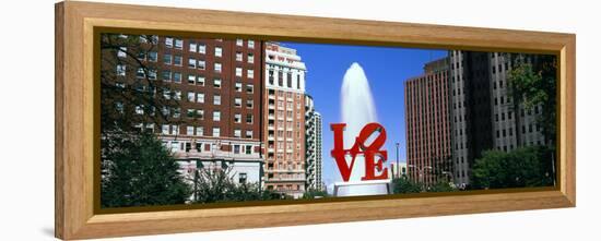 Fountain in a park, Love Park, Philadelphia, Pennsylvania, USA-null-Framed Premier Image Canvas