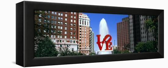 Fountain in a park, Love Park, Philadelphia, Pennsylvania, USA-null-Framed Premier Image Canvas